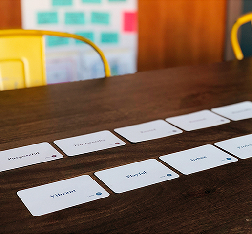 Small cards describing emotions and feelings